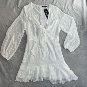white dress with dot detail!